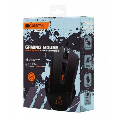 Гейминг мишка Canyon - CND-SGM01RGB, оптична, черна