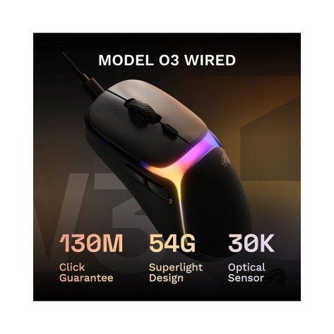 Гейминг мишка Glorious - Model O3, оптична, RGB, черна