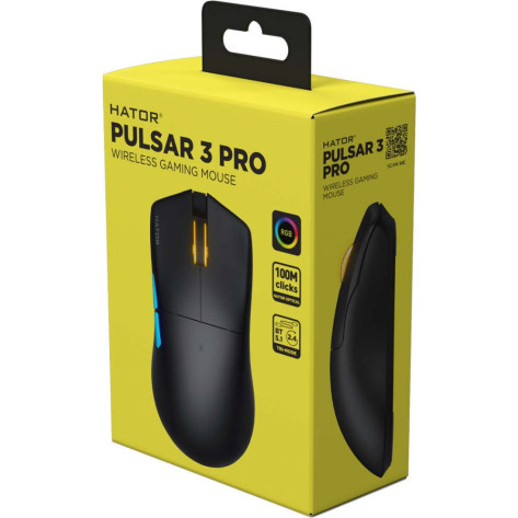 Гейминг мишка Hator – Pulsar 3 Pro, безжична, оптична, черна