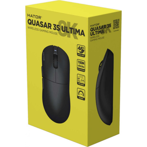 Гейминг мишка HATOR - Quasar 3S ULTIMA 8K, оптична, безжична, черна