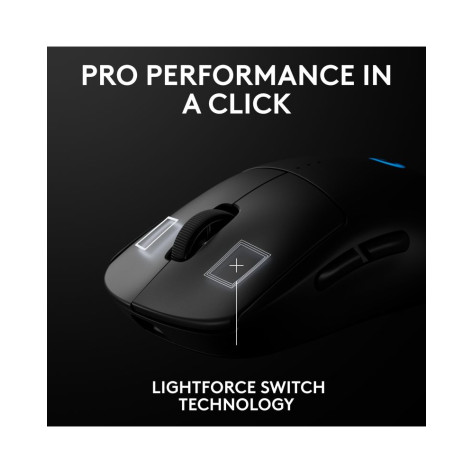 Гейминг мишка Logitech - G Pro 2 LIGHTSPEED + Pro Wireless Receiver, оптична, безжична