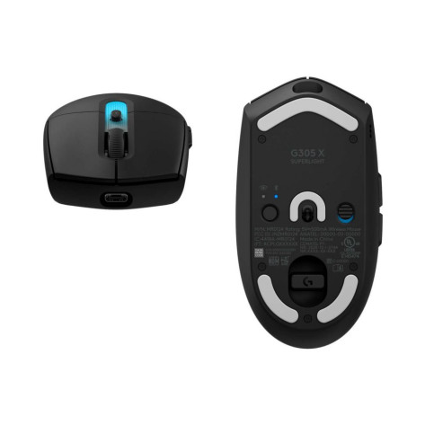 Гейминг мишка Logitech - G305 X SUPERLIGHT, безжична, оптична, черна