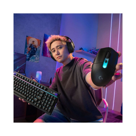 Гейминг мишка Logitech - G305 X SUPERLIGHT, безжична, оптична, черна