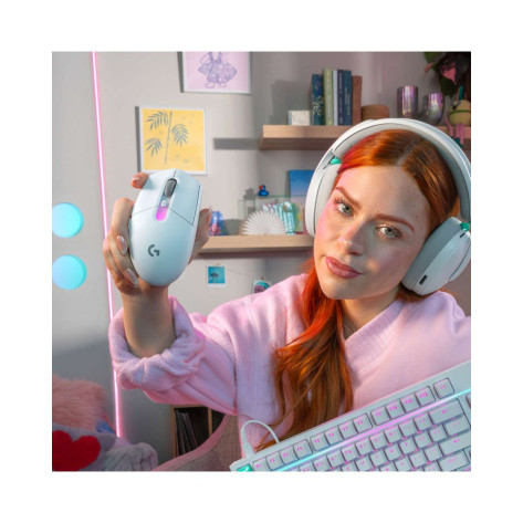 Гейминг мишка Logitech - G305 X SUPERLIGHT, оптична, безжична, бяла