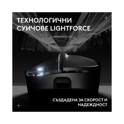 Гейминг мишка Logitech – PRO X Superlight 2 DEX SE, безжична, оптична, черна