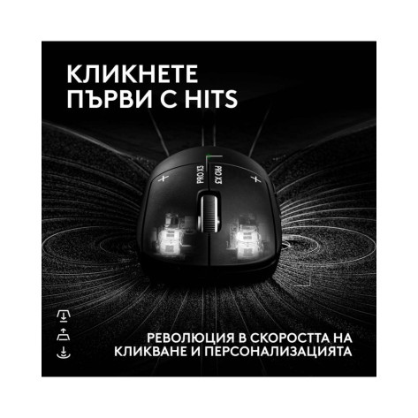 Гейминг мишка Logitech – Pro X3 Superstrike, безжична, оптична, черна