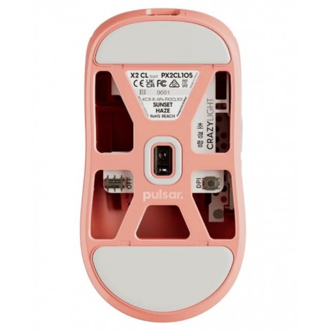 Гейминг мишка Pulsar - X2 CrazyLight Mini, оптична, безжична, Sunset Haze