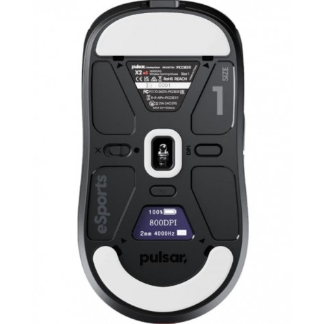 Гейминг мишка Pulsar - X2 v3 eS Mini, оптична, безжична, черна