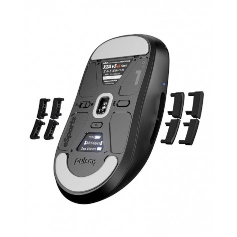 Гейминг мишка Pulsar - X2A v3 eS Mini, оптична, безжична, черна