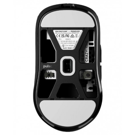 Гейминг мишка Pulsar - X2H CrazyLight Mini, оптична, безжична, Jet Black