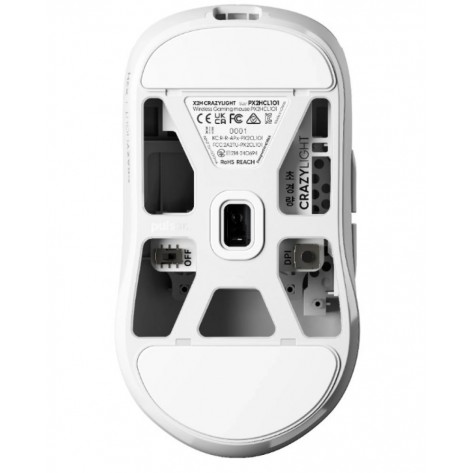 Гейминг мишка Pulsar - X2H CrazyLight Mini, оптична, безжична, Uyuni White