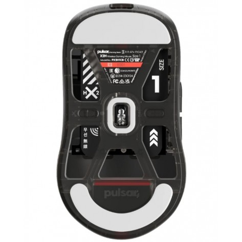 Гейминг мишка Pulsar - X2H Mini, оптична, безжична, Clear Black Edition