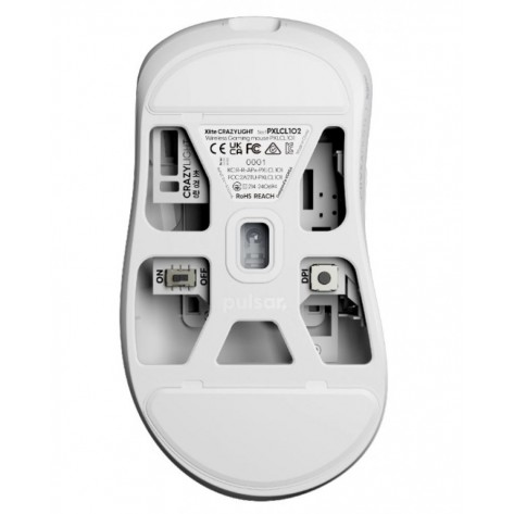 Гейминг мишка Pulsar - Xlite CrazyLight Mini, оптична, безжична, Uyuni White