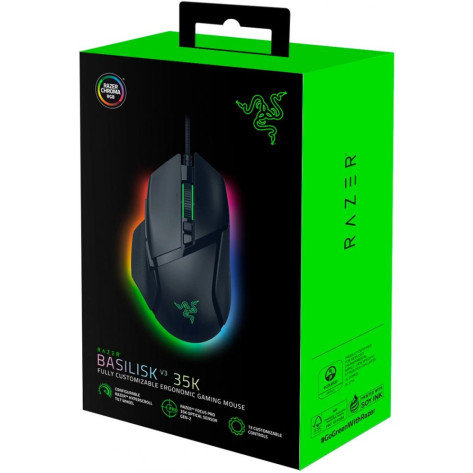 Гейминг мишка Razer - Basilisk V3 35K, оптична, жична, черна