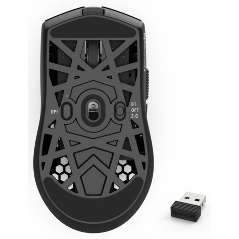 Гейминг мишка Redragon - K1NG Lite 1K M916-LIT-1K, оптична, безжична, черна