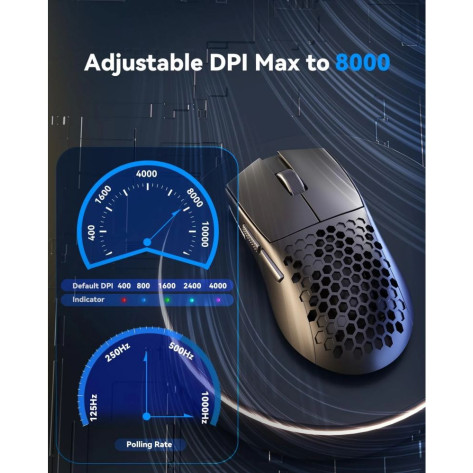 Гейминг мишка Redragon - K1NG Lite 1K M916-LIT-1K, оптична, безжична, черна