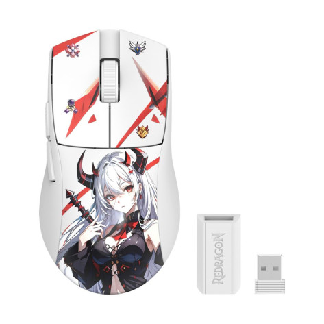 Гейминг мишка Redragon - K1ng Pro 1K, M916AK-PRO, оптична, безжична, бяла
