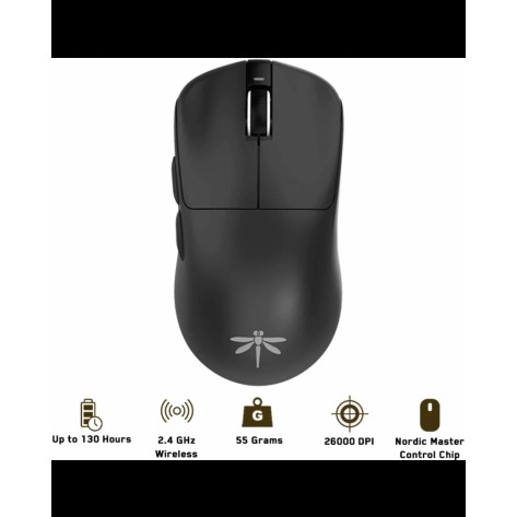 Гейминг мишка VGN - F1 Pro Max Dragonfly 1K, оптична, безжична, бяла