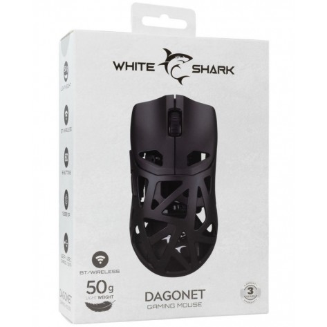 Гейминг мишка White Shark - Dagonet, оптична, безжична, черна