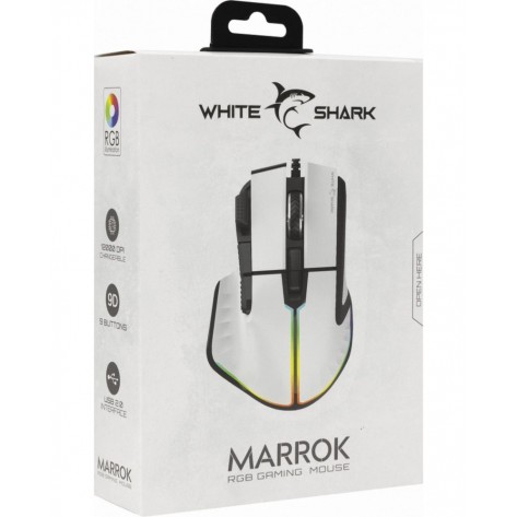 Гейминг мишка White Shark - MARROK GM-9006, оптична, бяла