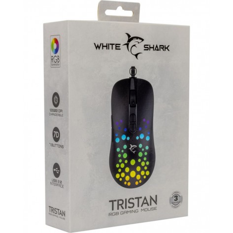 Гейминг мишка White Shark - TRISTAN-2, оптична, жична, черна