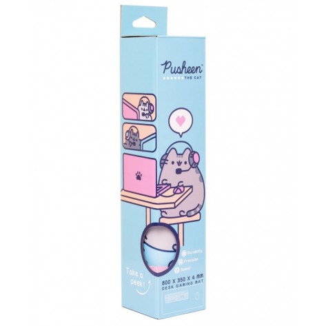 Гейминг подложка за мишка Erik - Pusheen, XL, мека, розова