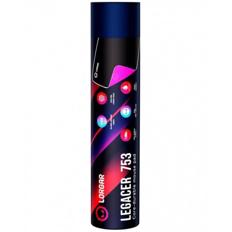 Гейминг подложка за мишка Lorgar - Legacer 753, L, мека, черна/лилава