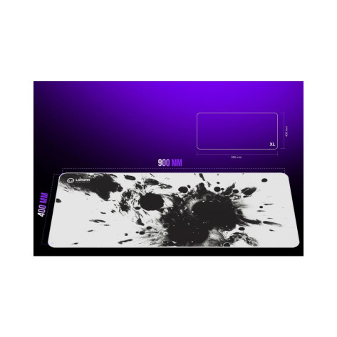 Гейминг подложка за мишка Lorgar - MPA14XL, 90 x 40 cm, мека, черна/бяла