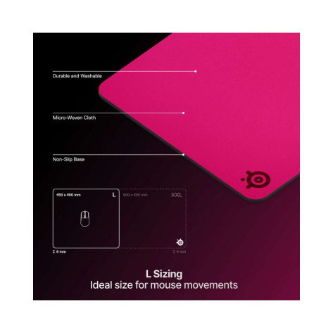 Гейминг подложка за мишка Steelseries - QcK Heavy, L, Magenta