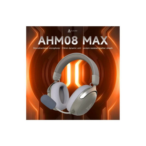 Гейминг слушалки Ajazz - AHM08 MAX, безжични, бели/сиви