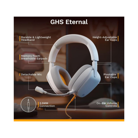 Гейминг слушалки Glorious - GHS Eternal, бели [PC/XBOX/PS]