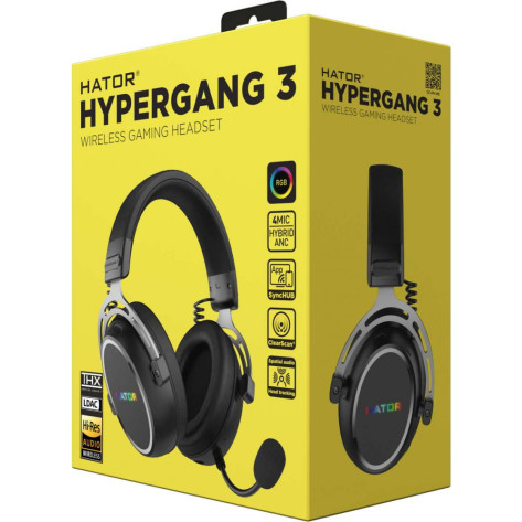 Гейминг слушалки HATOR - Hypergang 3, Hi-Res, безжични, черни