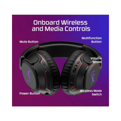 Гейминг слушалки HyperX - Cloud Flight 2, RGB, безжични, черни