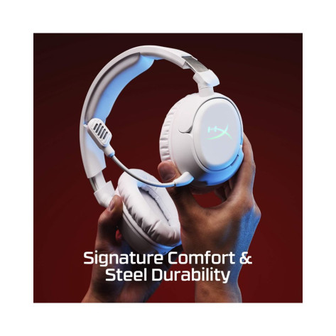 Гейминг слушалки HyperX - Cloud Flight 2, RGB, безжични, бели