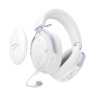Гейминг слушалки HyperX - Cloud III S Wireless, безжични, бели/лилави