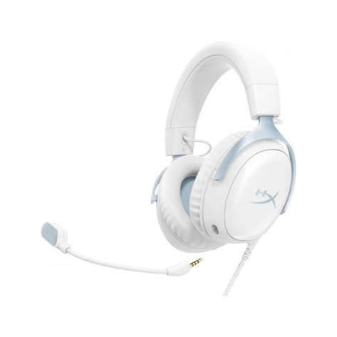 Гейминг слушалки HyperX - Cloud III, жични, бели/сини