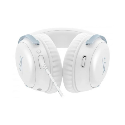 Гейминг слушалки HyperX - Cloud III, жични, бели/сини