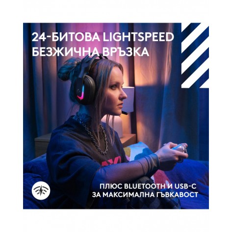 Гейминг слушалки Logitech - Astro A20 X, безжични, черни