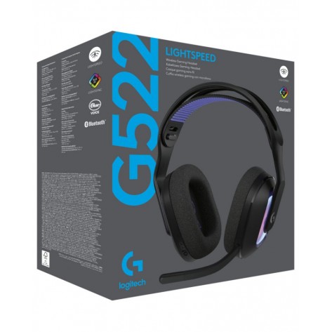 Гейминг слушалки Logitech - G522, безжични, черни