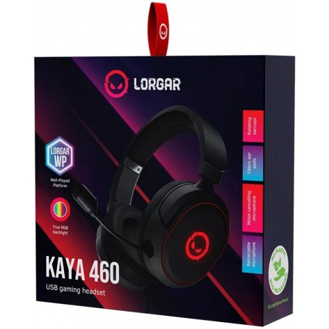 Гейминг слушалки Lorgar - Kaya 460, RGB, черни