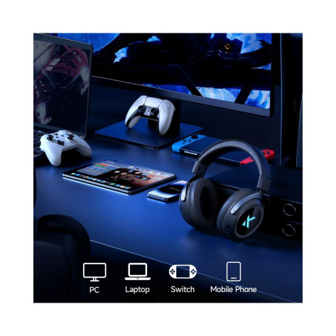 Гейминг слушалки MCHOSE - X9, 7.1 Surround, безжични, черни