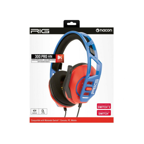 Гейминг слушалки Nacon - RIG 300 PRO HS, червени/сини