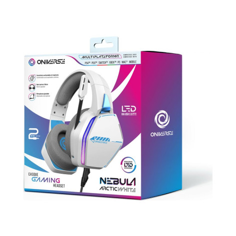 Гейминг слушалки Oniverse - Nebula, Artic White