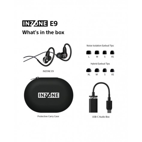 Гейминг Слушалки Sony INZONE E9, Tuned by Fnatic, in-ear, USB-C, черни