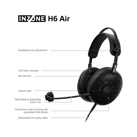 Гейминг слушалки Sony - Inzone H6 Air, PC/PS5, черни