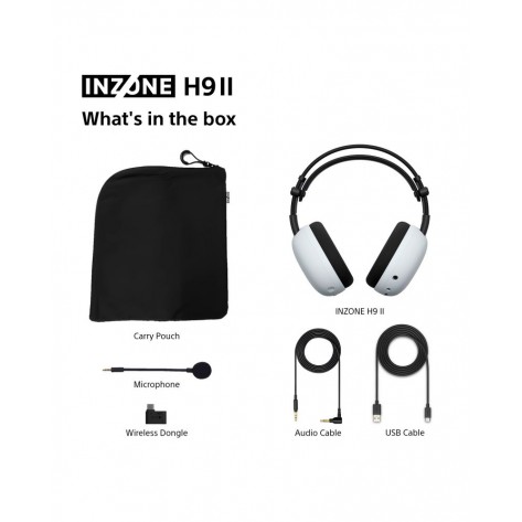 Гейминг слушалки Sony Inzone H9 II, ANC, Tuned by Fnatic, безжични, бели