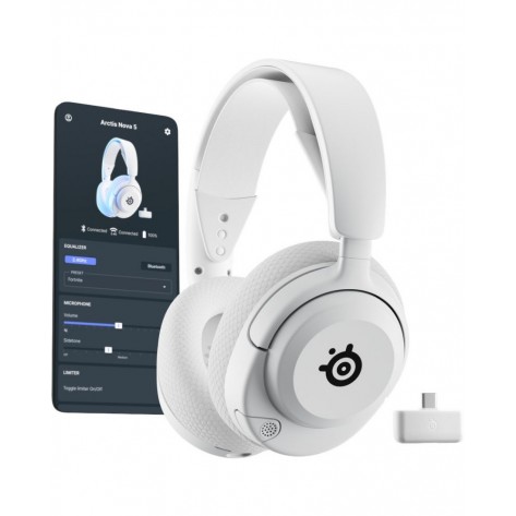 Гейминг слушалки SteelSeries - Arctis Nova 5 White, безжични, бели