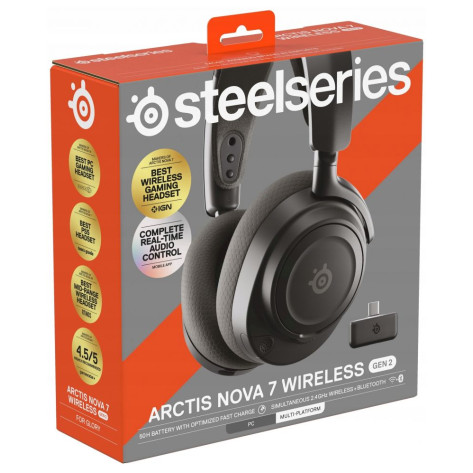 Гейминг слушалки SteelSeries - Arctis Nova 7 Gen, безжични, черни
