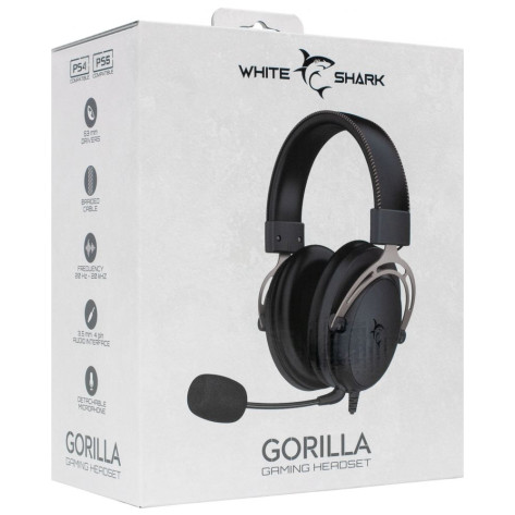 Гейминг слушалки White Shark - GORILLA, черни/сиви