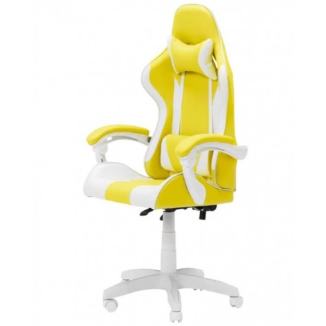 Гейминг стол Carmen - 6311, бял/жълт